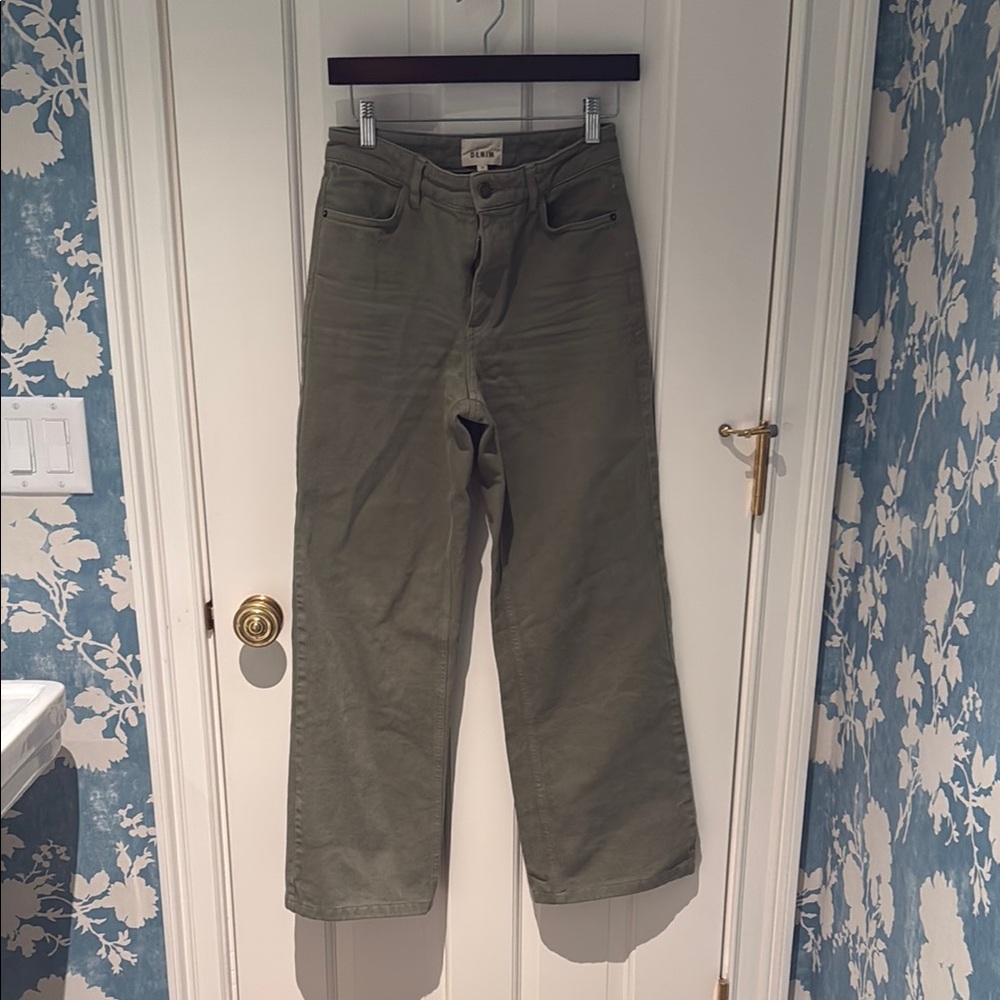 Olive Green Wide-Leg Pants